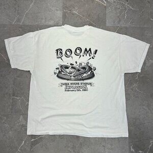 Vintage Pittsburgh Graphic Tee Mens XL Steelers Three Rivers Pirates Distressed